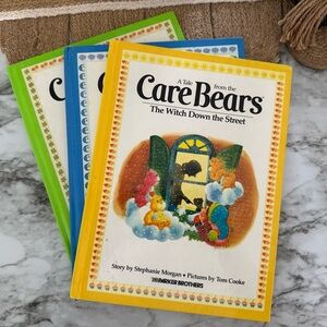Vintage 1984 Care Bears Storybook - Yellow, Blue, Green Covers